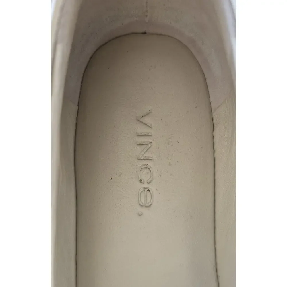 Vince Camuto Paz Leather Flat Slip-On Loafer in Off White Women's Size 6.5